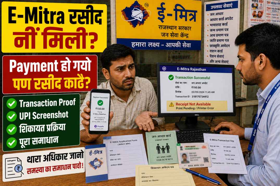 ई-मित्र रसीद नीं मिलै तो के करां? पूरी गाइड, थारा अधिकार अर शिकायत प्रक्रिया