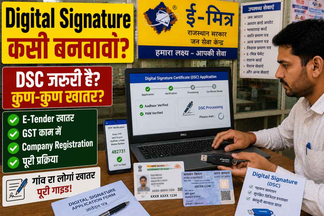 Rajasthan me digital signature kaise banwaye