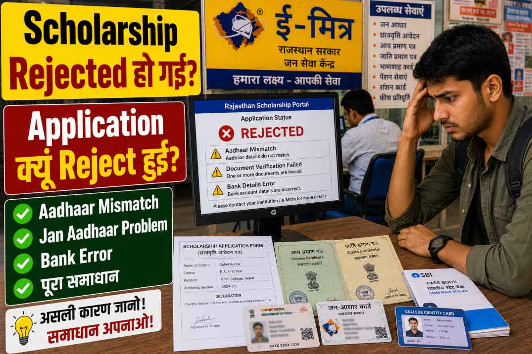 राजस्थान में Online Scholarship Rejected होण रा कारण: Student री Scholarship Application क्यूं Reject होवै है अर इण सूं कियां बचां?
