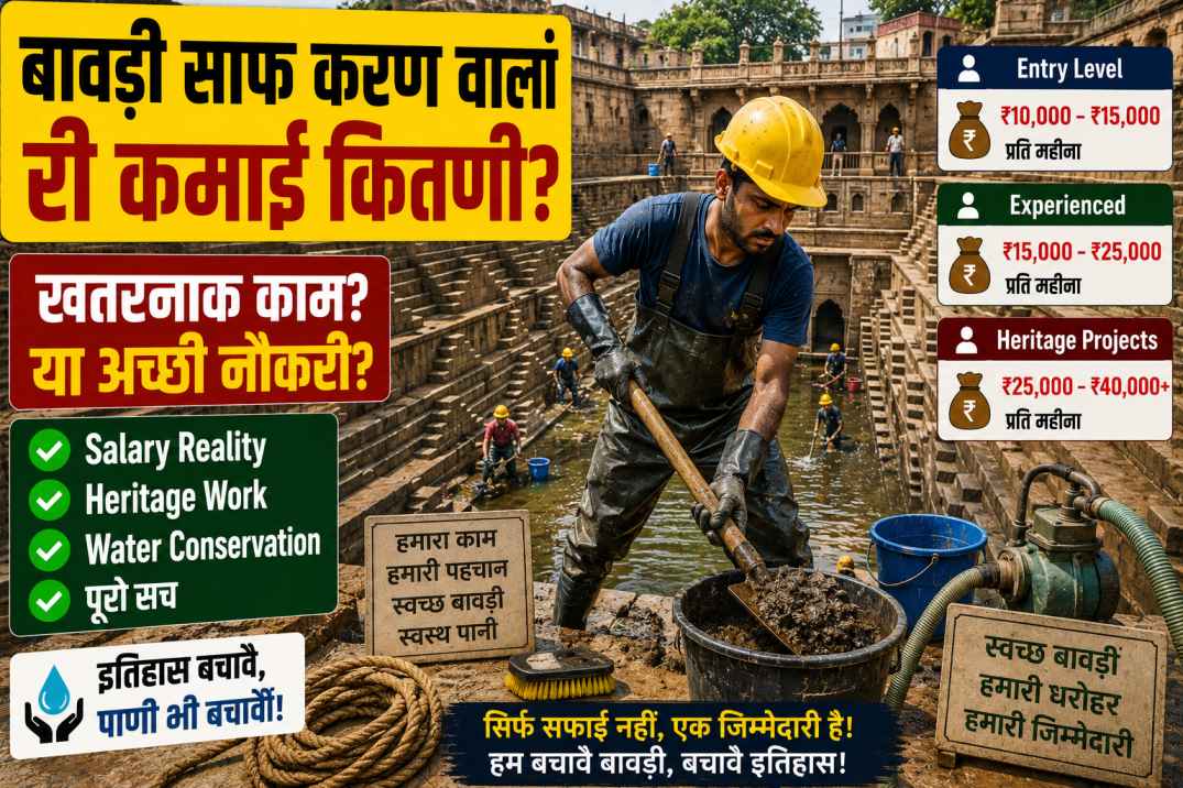 Stepwell Cleaning Workers रो Profession प्राचीन बावड़ीयां नै जिंदा रखण वाला लोगां री Real Story
