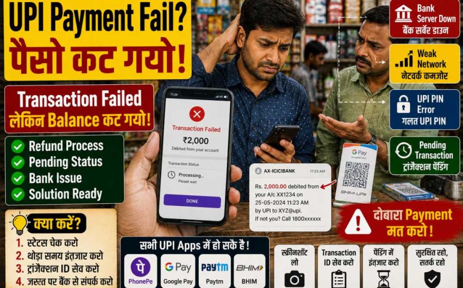 UPI Payment Failed Ho Jaye To Kya Karein